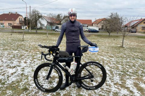 Luk&aacute;&scaron; Klement ahead of his 24-hour cycling challenge